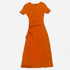 Zara Vibrant Orange Midi Dress